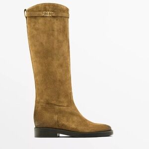 Massimo Dutti OILED SPLIT SUEDE RIDING BOOTS